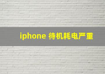 iphone 待机耗电严重